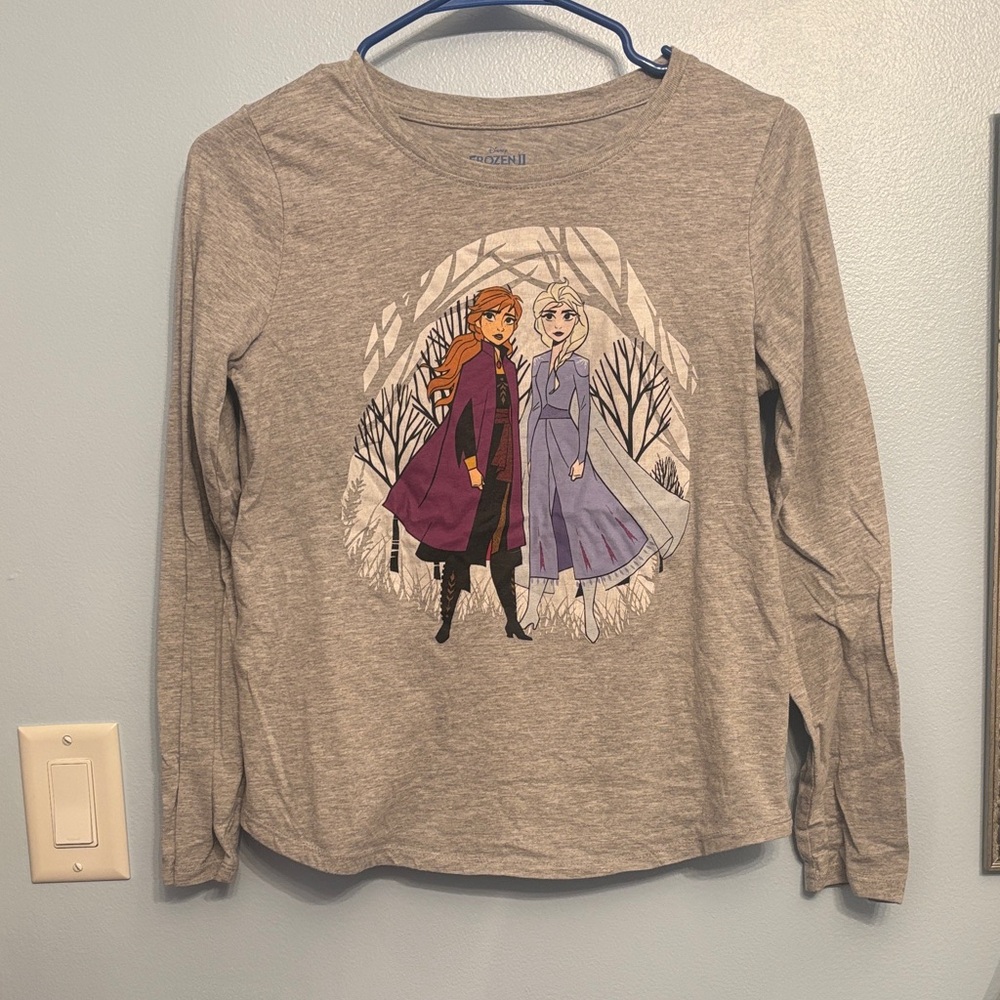 Disney Frozen Gray Long Sleeve Kids Tee